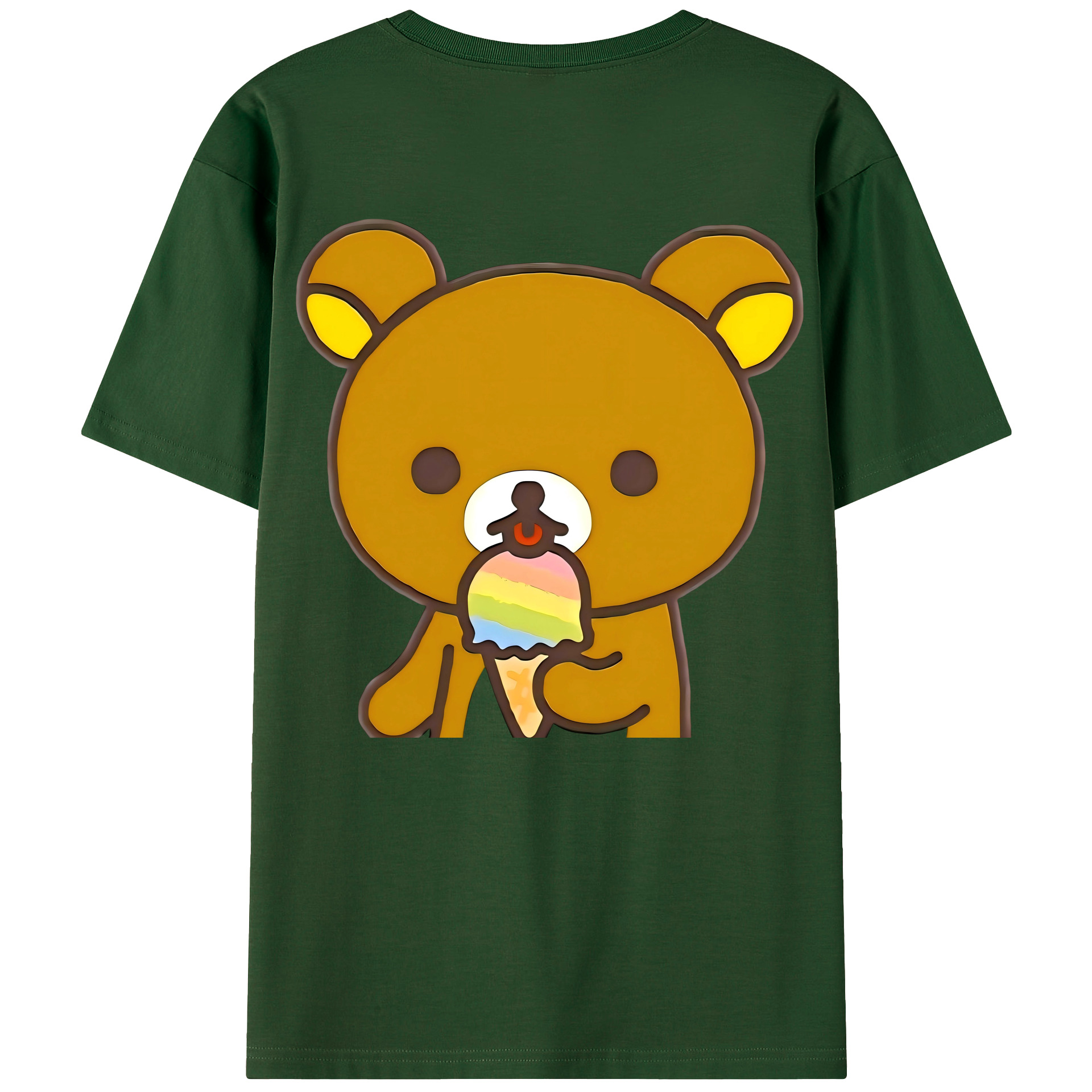 （画像用） リラックマ リラックマ キイロイトリ Rilakkuma Korilakkuma Kiiroitori 綿100％半袖Tシャツ（背面プリント）